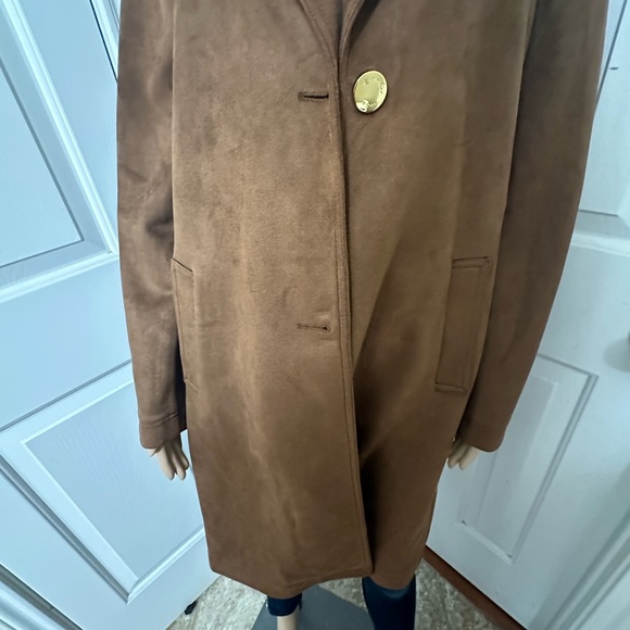 New Kenneth Cole New York Women's Brown suede Jacket with Knit Sleeve - Sz. M - Picture 4 of 9